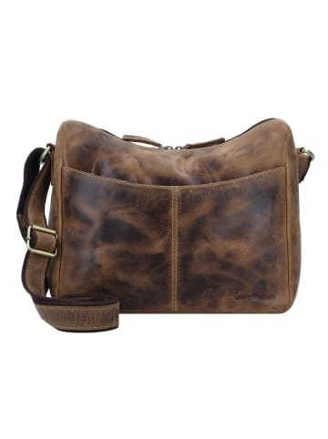 Greenburry Vintage Umhängetasche Leder 30 cm in brown