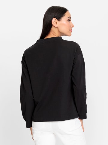 Heine Langarmshirt in schwarz-camel-bedruckt