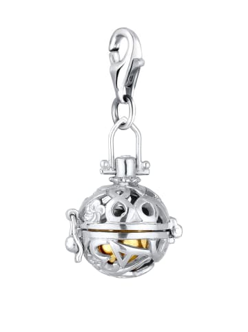 Nenalina Charm 925 Sterling Silber Engelsflüsterer, Kugel, Ornament in Silber