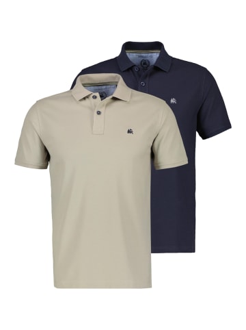 Lerros Poloshirt Basic in beige / dunkelblau