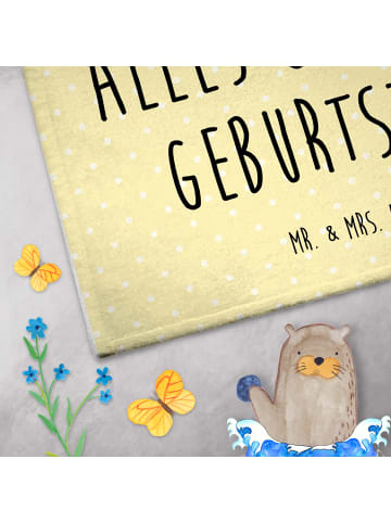 Mr. & Mrs. Panda Handtuch Igel Luftballon mit Spruch in Gelb Pastell