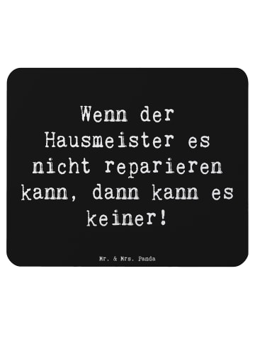 Mr. & Mrs. Panda Mouse Pad Spruch Hausmeister Hilfe mit Spruch in Schwarz