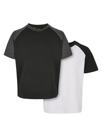 Urban Classics T-Shirt in white/black+black/charcoal
