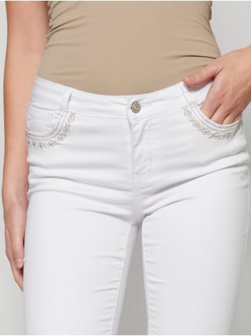 KOROSHI PIRATE JEANS HOSE in weiß