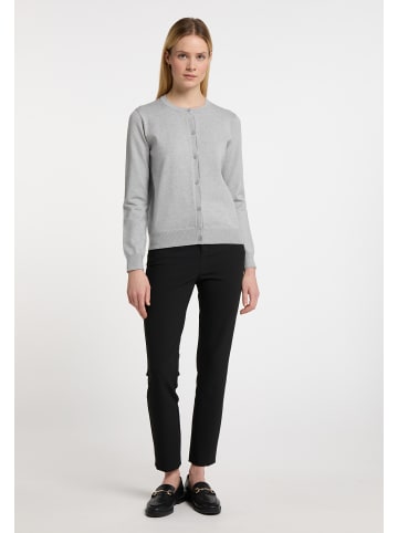 DreiMaster Klassik Damen Strickjacke in Grau Melange