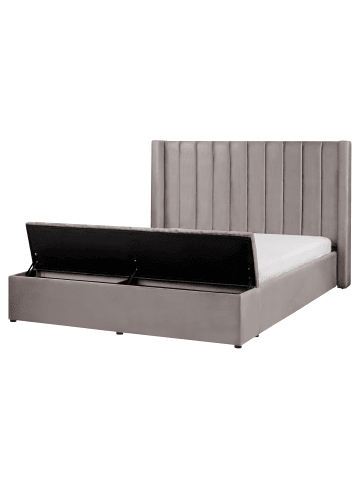 Beliani Doppelbett NOYERS in Grau - (W) 190 x (H) 132 x (L) 247 cm