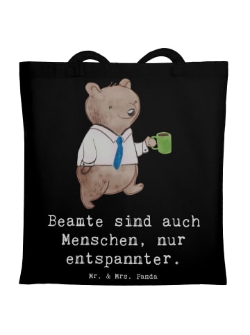 Mr. & Mrs. Panda Tragetasche Beamtin Entspannt mit Spruch in Schwarz