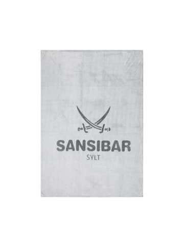 Sansibar Kuscheldecke "Hochtief-Design" in Silber/Anthrazit, 150x200 cm