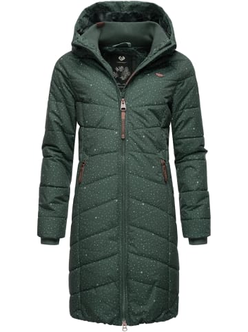 ragwear Steppmantel Dizzie Coat Print in Dark Green