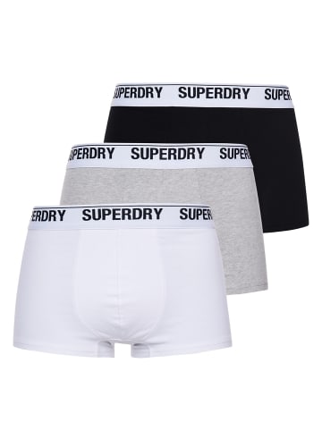 Superdry Boxershort 3er Pack in Schwarz/Grau/Weiß