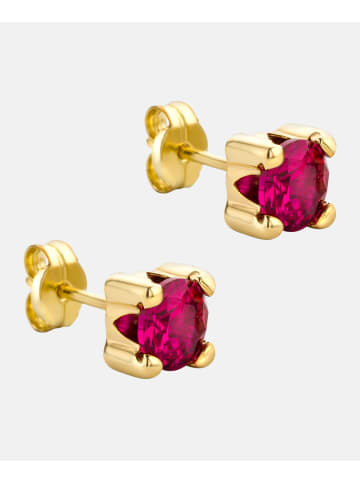 Diamant L'éternel Ohrringe aus 375 Gelbgold mit Rubin