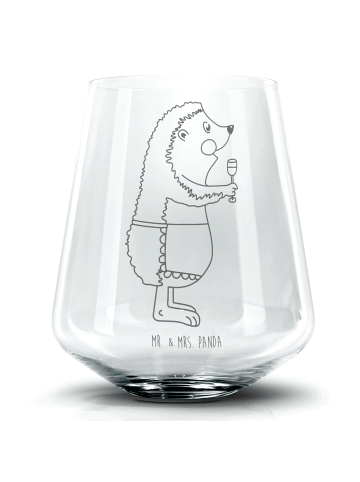 Mr. & Mrs. Panda Blümchentail Glas Igel Wein ohne Spruch in Transparent