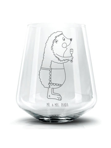Mr. & Mrs. Panda Cocktail Glas Igel Wein ohne Spruch in Transparent