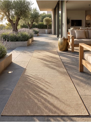 KADIMA DESIGN Teppich Outdoor VIGOLENO modern Uni Wohnzimmer Schlafzimmer in Sand