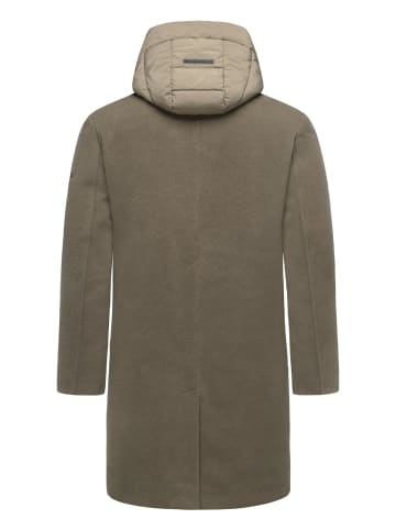 STONE HARBOUR Wollmantel Thiagoo XX in Stone Brown