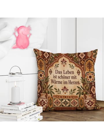 Mr. & Mrs. Panda Kopfkissen Muster gemütlich Design mit Spruch in Weiß