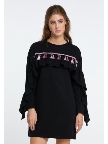 IZIA Damen Sweatkleid in Schwarz
