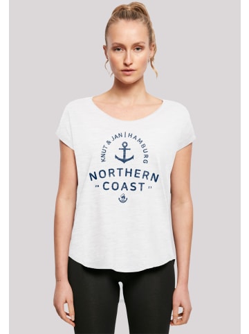 F4NT4STIC Long Cut T-Shirt Nordsee Knut & Jan Hamburg in weiß