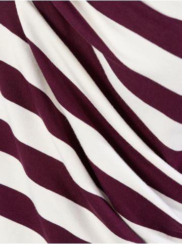 More & More Langarmshirt in bordeaux weiß - 0001