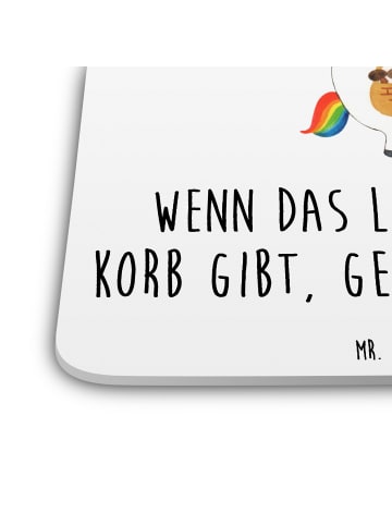 Mr. & Mrs. Panda Gläseruntersetzer Einhorn Pilz mit Spruch in Weiß