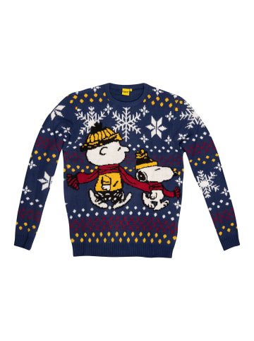 United Labels The Peanuts Snoopy Winterpullover Winter Strick Pullover Ugly Sweater in blau
