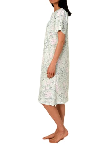 NORMANN kurzarm Nachthemd Design Knopfleiste am Hals - 85466 in helltürkis