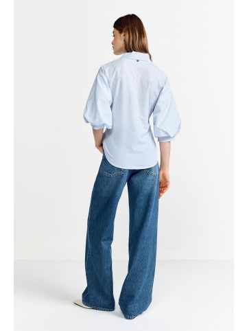 Rich & Royal Bluse in hellblau weiß