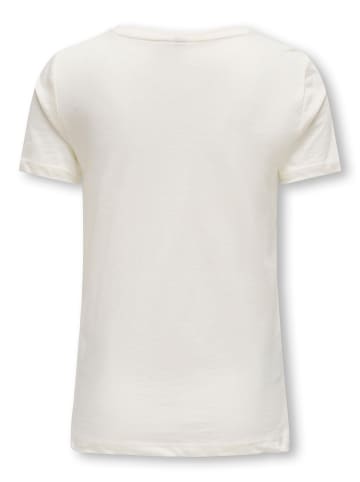 KIDS ONLY T-Shirt KOGVINNI REG S/S V-NECK TOP in cloud dancer