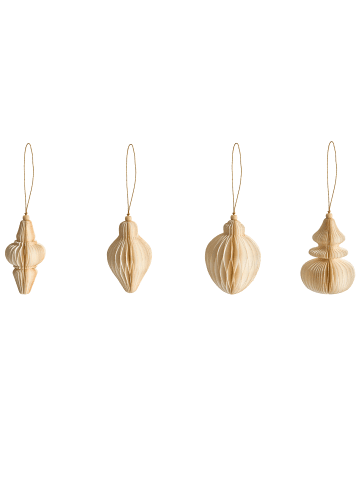 Beliani 20er-Set Weihnachtsbaumkugeln ALTAELVA in Beige