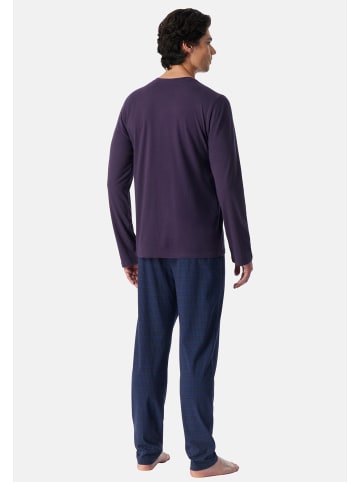 Schiesser Schlafanzug Casual Essentials in Aubergine