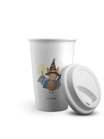 Mr. & Mrs. Panda ToGo Kaffeebecher Fledermaus Zauberer ohne Spruch in Weiß