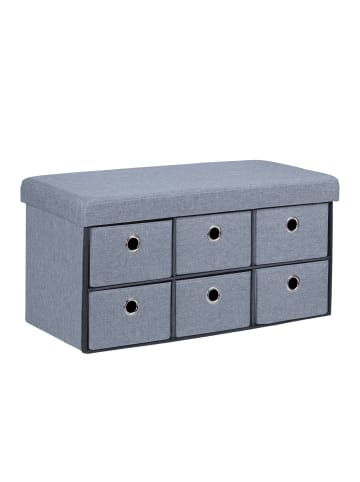 relaxdays Sitzbank in Grau - (B)76 x (H)39 x (T)38 cm