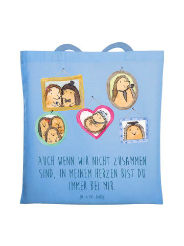 Mr. & Mrs. Panda Baumwollbeutel Trennung von den Eltern mit Spruch in Sky Blue