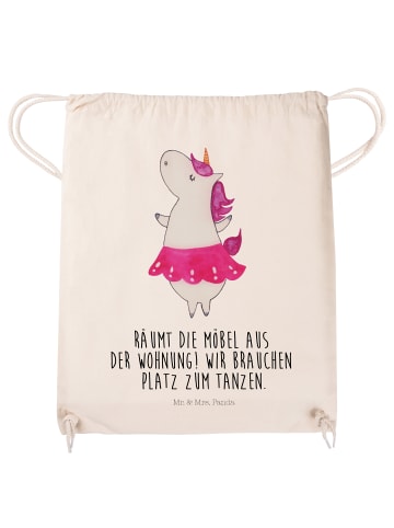 Mr. & Mrs. Panda Sportbeutel Einhorn Ballerina mit Spruch in Creme