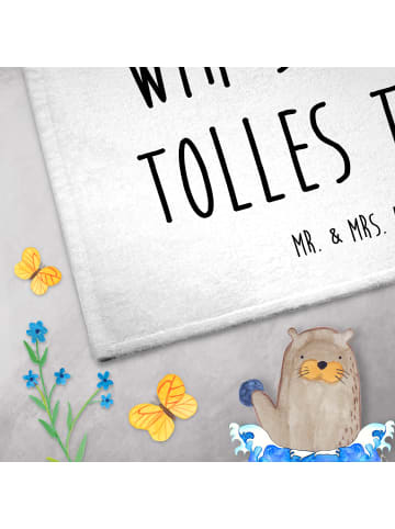 Mr. & Mrs. Panda Handtuch Toast Marmelade mit Spruch in Weiß