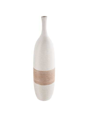 GILDE Flaschenvase "Olbia" in Creme/ Weiß - H. 50 cm - D. 13,5 cm