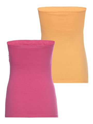 Laura Scott Bandeautop in pink+orange