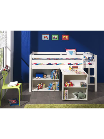 58 aufm Kessel KINDERBETT Karolina 210x114x106 Massivholz+MDF Weiß Regal