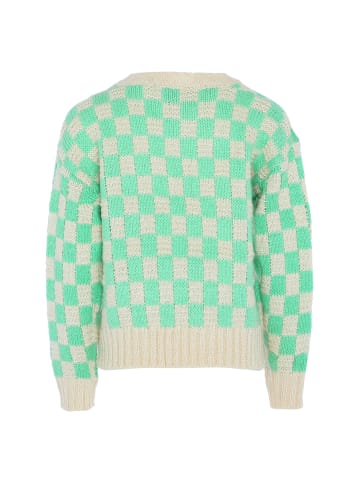 myMo ROCKS Damen Pullover in MINT WEISS KARIERT