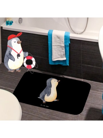 Mr. & Mrs. Panda Badvorleger Pinguin mHerzieren ohne Spruch in Schwarz