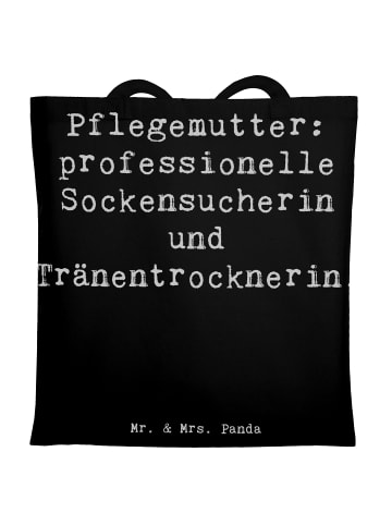 Mr. & Mrs. Panda Tragetasche Pflegemutter Heldin mit Spruch in Schwarz