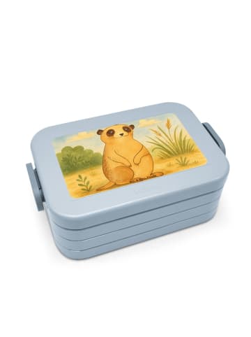 Mr. & Mrs. Panda Snack Box Erdmännchen Design ohne Spruch in Blau Pastell