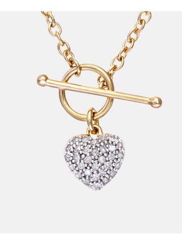 Diamant L'éternel Halskette aus 375 Gelbgold mit Diamant Herz-Design