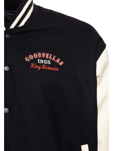 King Kerosin King Kerosin Baseball Leder Jacke Goodfellas Beer in schwarz