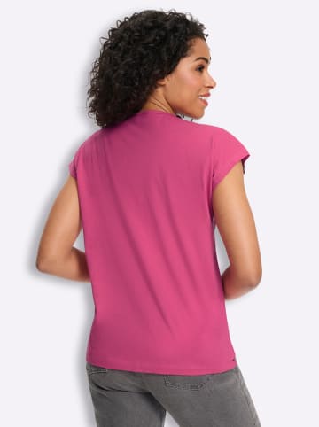 Sieh an! Rundhals-Shirt in fuchsia-hellrosé-bedruckt