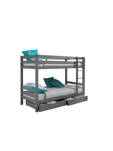 58 aufm Kessel ETAGENBETT Karolina 210x161x105 aus Massivholz in grau