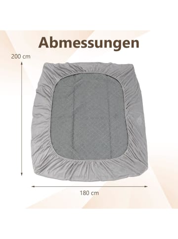 COSTWAY Matratzenschoner 180 x 200 cm in Grau