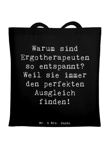 Mr. & Mrs. Panda Schultasche Spruch Ergotherapeutin BalanZeichen mit ... in Schwarz
