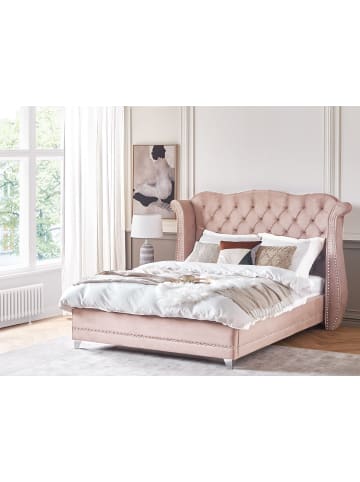 Beliani Doppelbett AYETTE in Rosa - (W) 225 x (H) 154 x (L) 215 cm