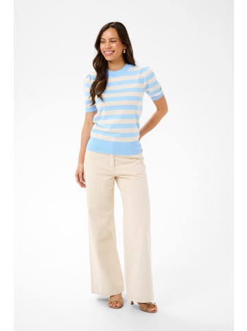 SAINT TROPEZ Strickpullover MilaSZ Gerade Passform in Cerulean Beige Block Stripe